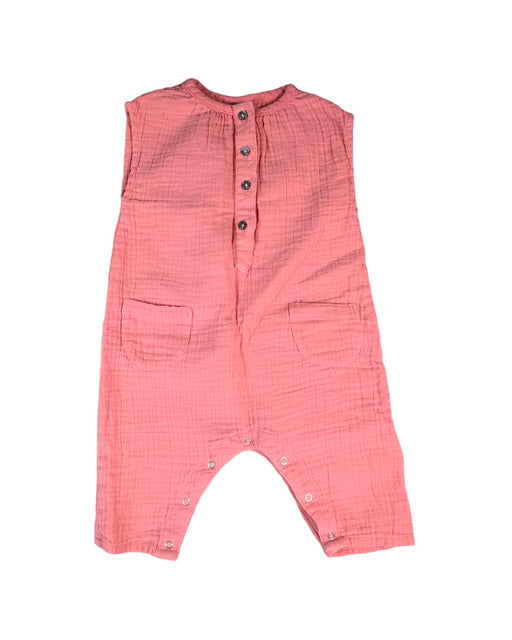 A Pink Sleeveless Jumpsuits from Bonpoint in size 3-6M for girl. (Front View)