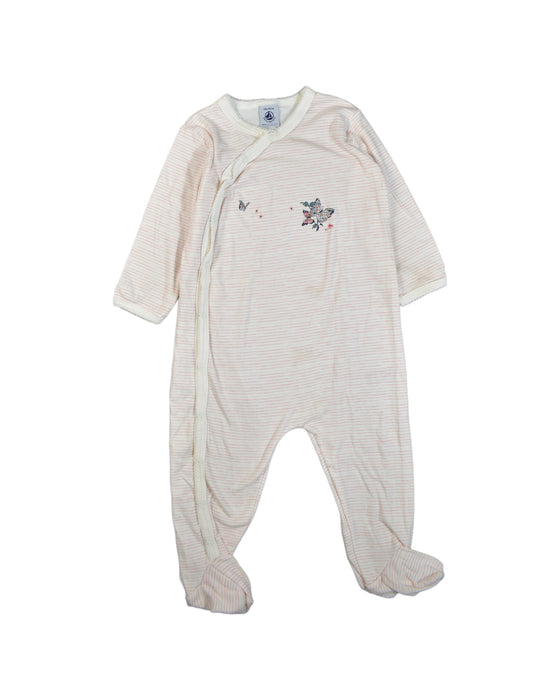 A White Onesies from Petit Bateau in size 12-18M for boy. (Front View)