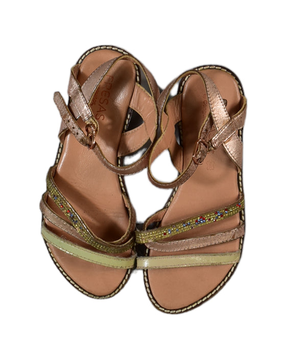 A Brown Sandals from Conguitos in size 9Y for girl. (Back View)