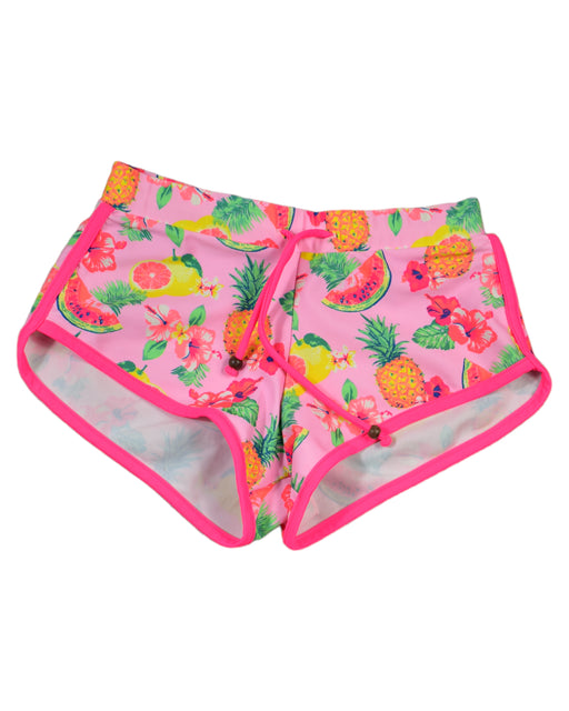 A Pink Swim Shorts from Sunuva in size 7Y for girl. (Front View)