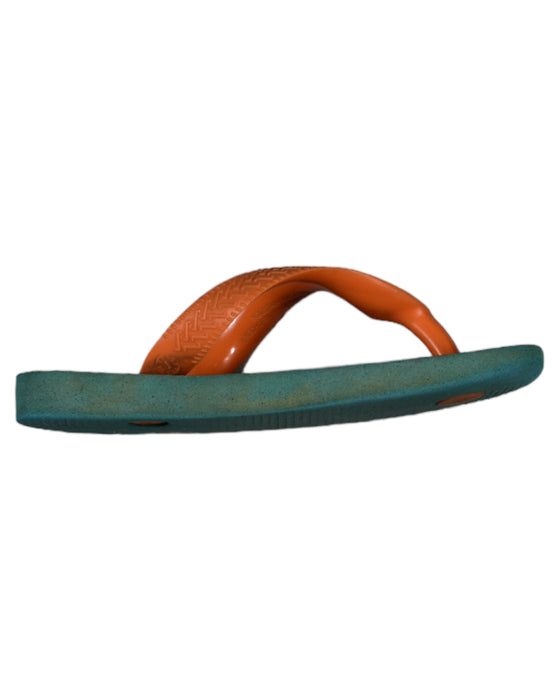 A Orange Flip Flops from Havaianas in size 5T for boy. (Front View)