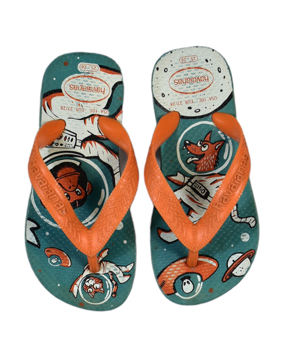 A Orange Flip Flops from Havaianas in size 5T for boy. (Back View)