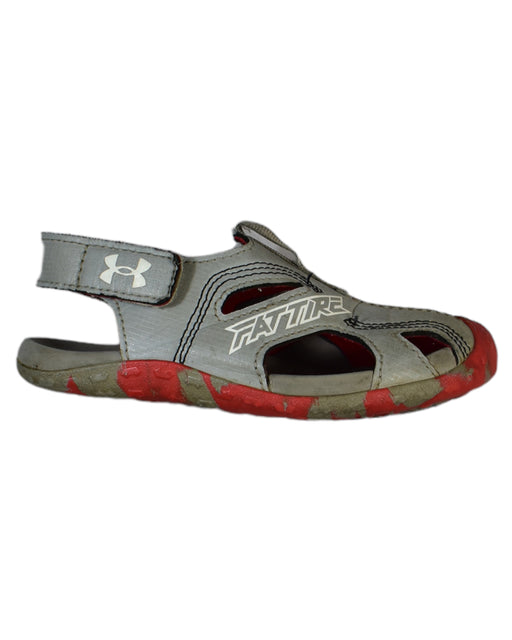 A Grey Sandals from Under Armour in size 4T for boy. (Front View)