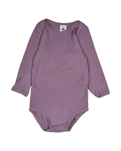 A Purple Bodysuits from Petit Bateau in size 12-18M for boy. (Front View)