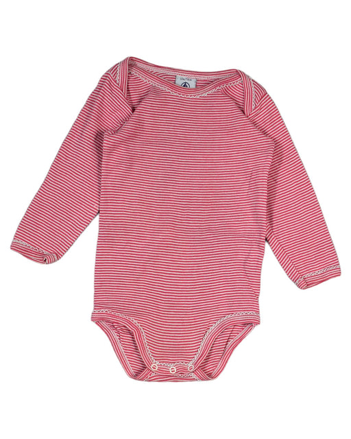 A Pink Bodysuits from Petit Bateau in size 6-12M for girl. (Front View)