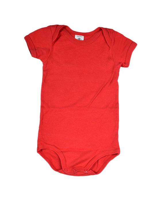 A Red Bodysuits from Petit Bateau in size 6-12M for girl. (Front View)