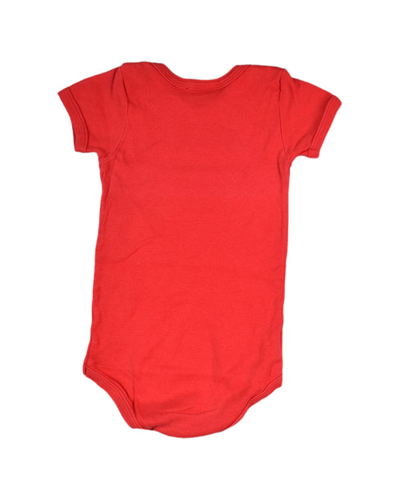 A Red Bodysuits from Petit Bateau in size 6-12M for girl. (Back View)