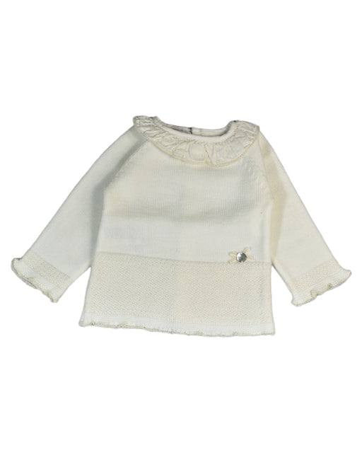 A White Long Sleeve Tops from Paz Rodriguez in size 3-6M for girl. (Front View)