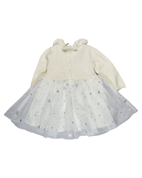 A White Long Sleeve Dresses from Petit Bateau in size 6-12M for girl. (Back View)