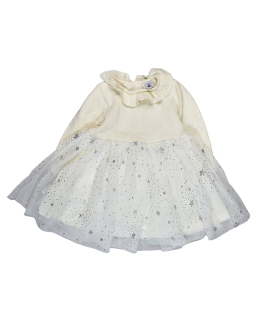 A White Long Sleeve Dresses from Petit Bateau in size 6-12M for girl. (Front View)