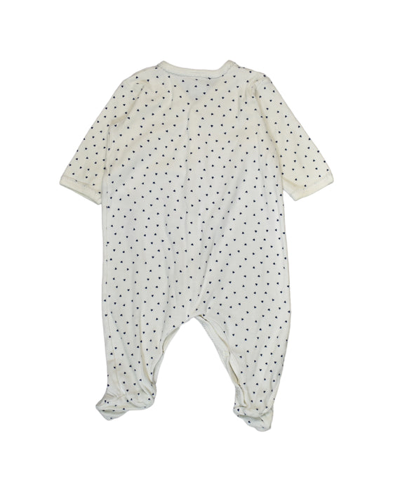 A White Onesies from Petit Bateau in size 0-3M for boy. (Back View)