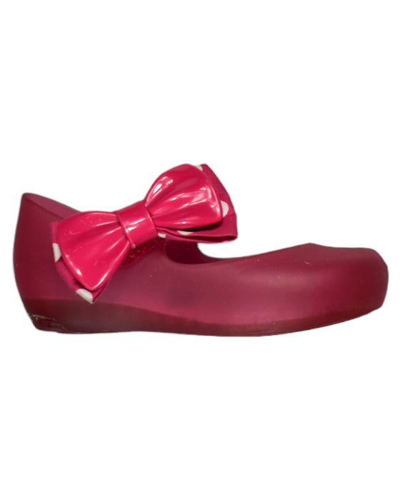 A Red Flats from Mini Melissa in size 3T for girl. (Front View)