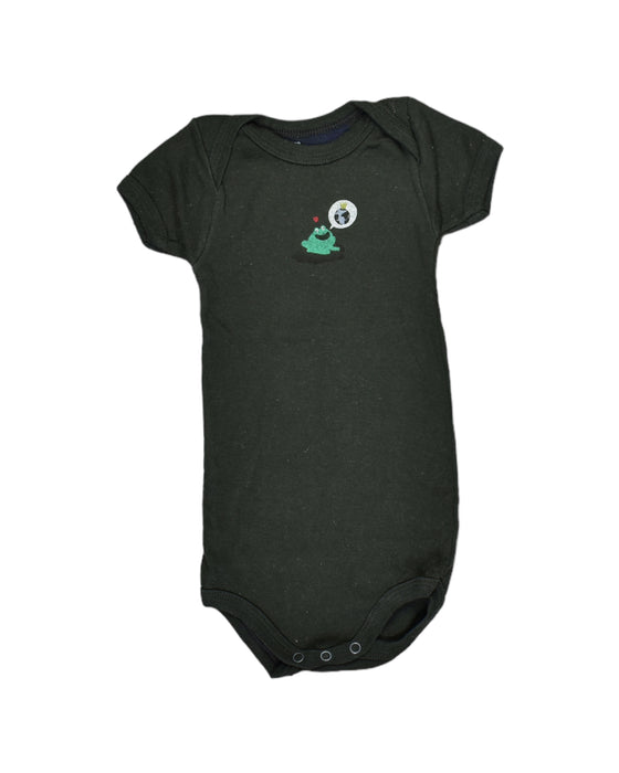 A Black Bodysuits from Petit Bateau in size 3-6M for boy. (Front View)