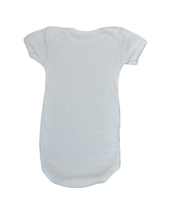 A Blue Short Sleeve Bodysuits from Petit Bateau in size 3-6M for boy. (Back View)