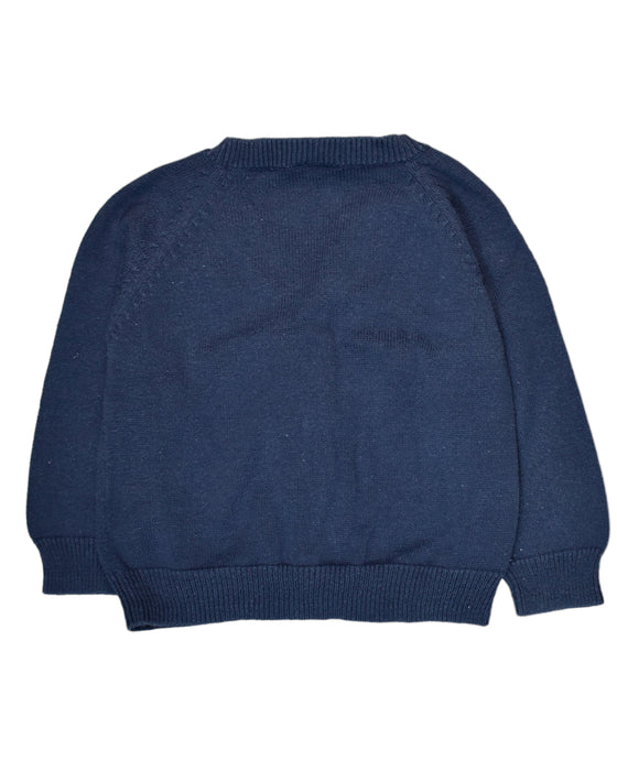 A Blue Cardigans from Petit Bateau in size 3-6M for girl. (Back View)