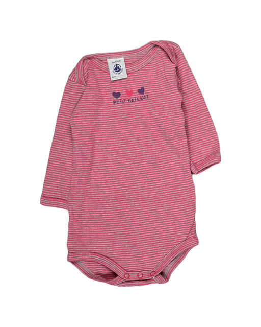 A Pink Bodysuits from Petit Bateau in size 0-3M for girl. (Front View)