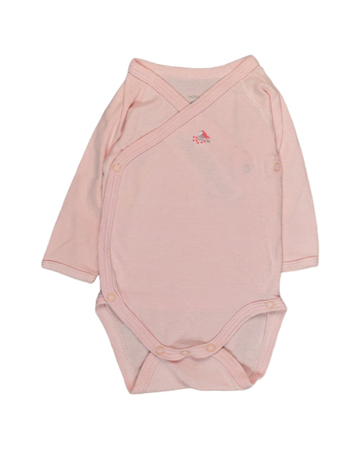 A Pink Bodysuits from Petit Bateau in size 0-3M for girl. (Front View)