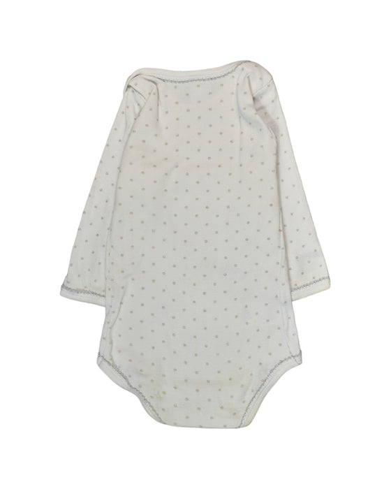 A White Bodysuits from Petit Bateau in size 6-12M for girl. (Back View)