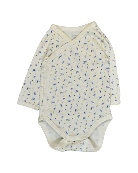 A Ivory Bodysuits from Petit Bateau in size 0-3M for boy. (Front View)