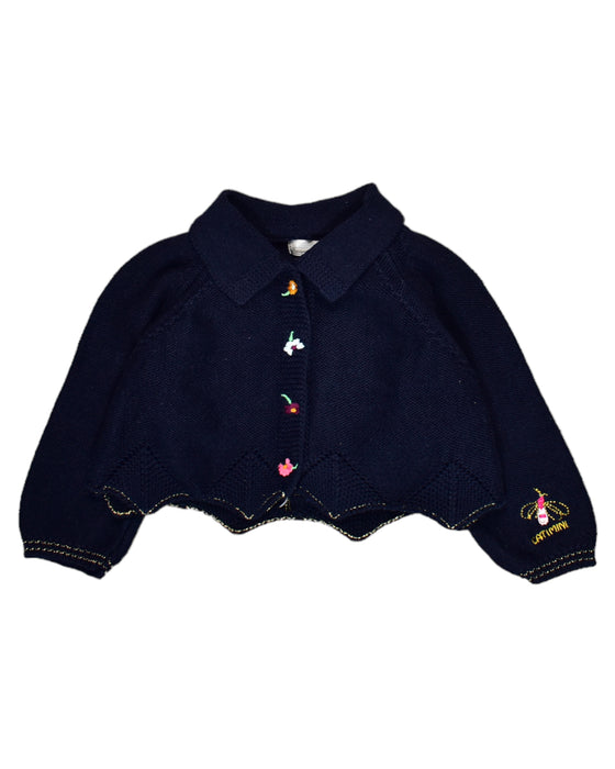 A Navy Cardigans from Catimini in size 3-6M for girl. (Front View)