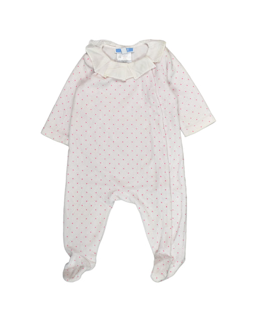 A White Onesies from Jacadi in size 0-3M for girl. (Front View)