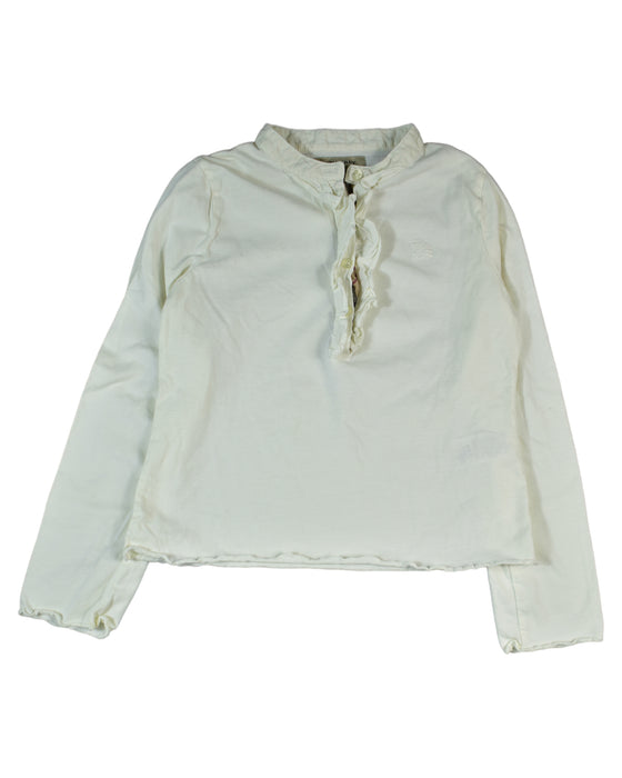 A White Long Sleeve Tops from Burberry in size 4T for girl. (Front View)