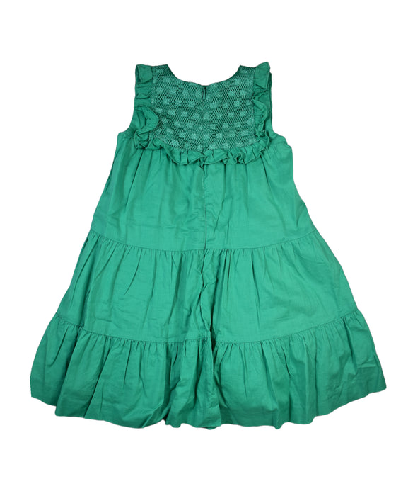 A Green Sleeveless Dresses from Chateau de Sable in size 4T for girl. (Back View)