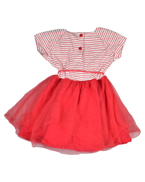 A Red Short Sleeve Dresses from Chateau de Sable in size 6-12M for girl. (Back View)