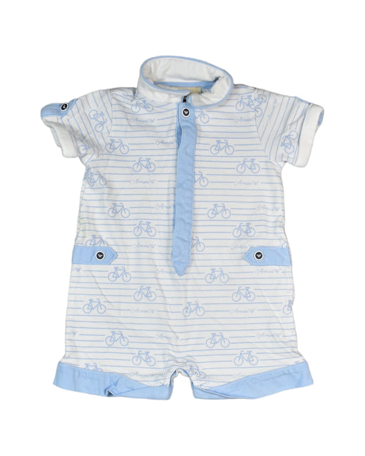 A White Rompers from Armani in size 0-3M for boy. (Front View)