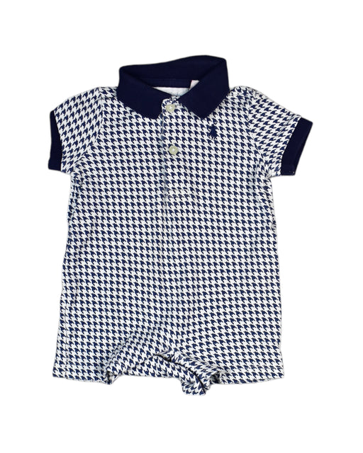 A White Short Sleeve Rompers from Ralph Lauren in size 3-6M for boy. (Front View)