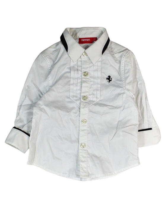 A White Shirts from Ferrari in size 6-12M for boy. (Front View)