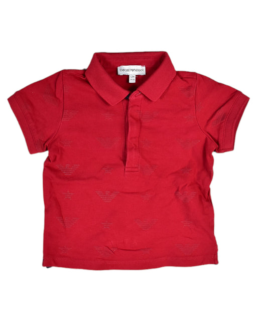 A Red Short Sleeve Polos from Emporio Armani in size 6-12M for boy. (Front View)