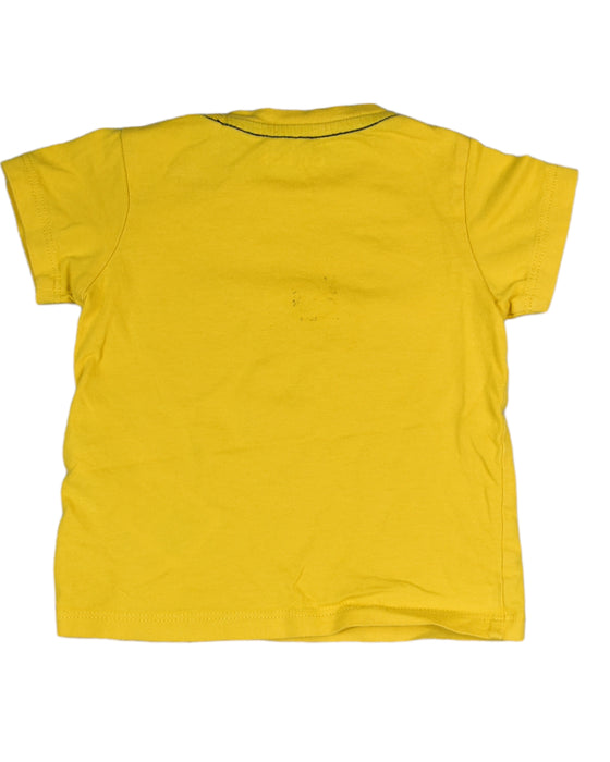 A Yellow Short Sleeve T Shirts from Guess in size 6-12M for boy. (Back View)