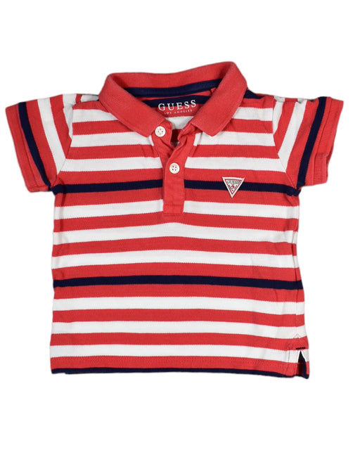 A Red Short Sleeve Polos from Guess in size 6-12M for boy. (Front View)