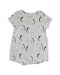 A Grey Short Sleeve Rompers from Le Petit Society in size 0-3M for girl. (Front View)