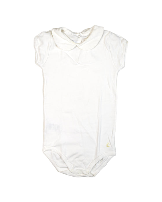 A White Bodysuits from Petit Bateau in size 2T for girl. (Front View)