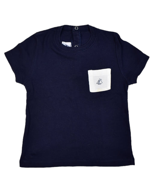 A Navy Short Sleeve Tops from Petit Bateau in size 18-24M for boy. (Front View)