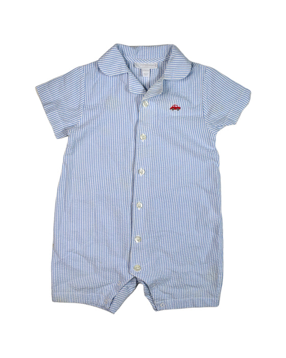 A Blue Rompers from The Little White Company in size 12-18M for girl. (Front View)