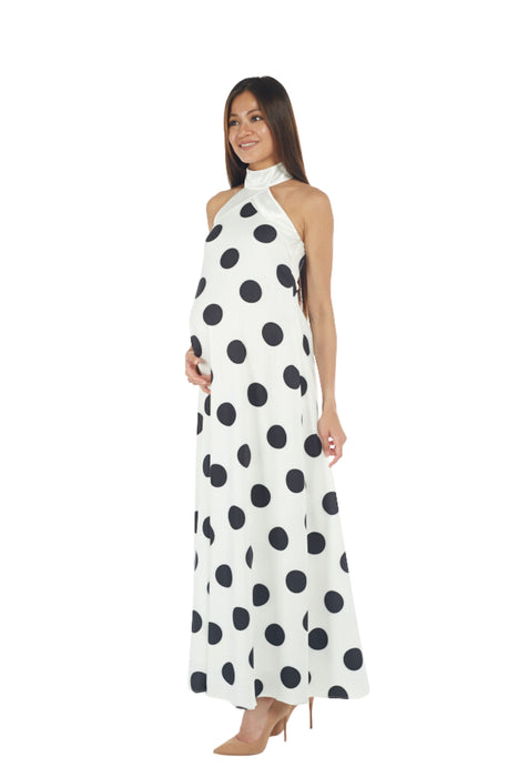 A White Sleeveless Dresses from Bohn Fabulous in size M for maternity. (Front View)