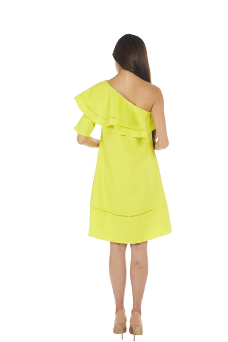 A Yellow Sleeveless Dresses from Bohn Fabulous in size M for maternity. (Back View)