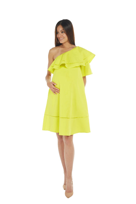 A Yellow Sleeveless Dresses from Bohn Fabulous in size M for maternity. (Front View)