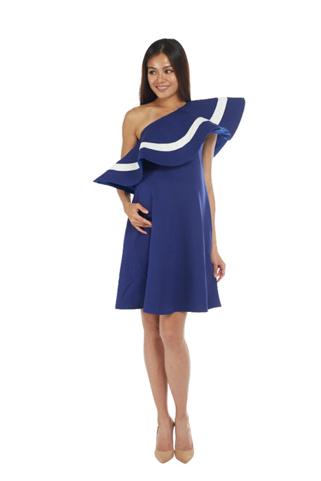 A Blue Sleeveless Dresses from Bohn Fabulous in size S for maternity. (Front View)