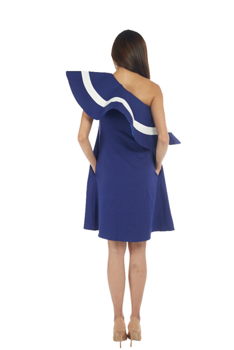 A Blue Sleeveless Dresses from Bohn Fabulous in size S for maternity. (Back View)