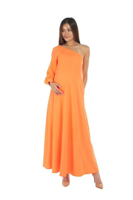 A Orange Short Sleeve Dresses from Bohn Fabulous in size M for maternity. (Front View)