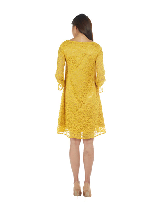 A Yellow Long Sleeve Dresses from Bohn Fabulous in size S for maternity. (Back View)