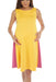 A Yellow Sleeveless Dresses from Bohn Fabulous in size M for maternity. (Back View)