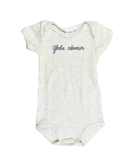 A White Bodysuits from Petit Bateau in size 6-12M for girl. (Front View)