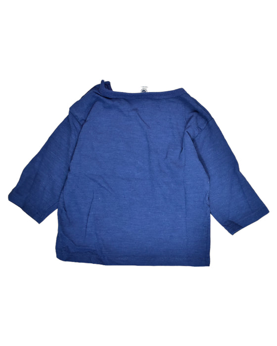 A Blue Long Sleeve Tops from Petit Bateau in size 3-6M for boy. (Back View)