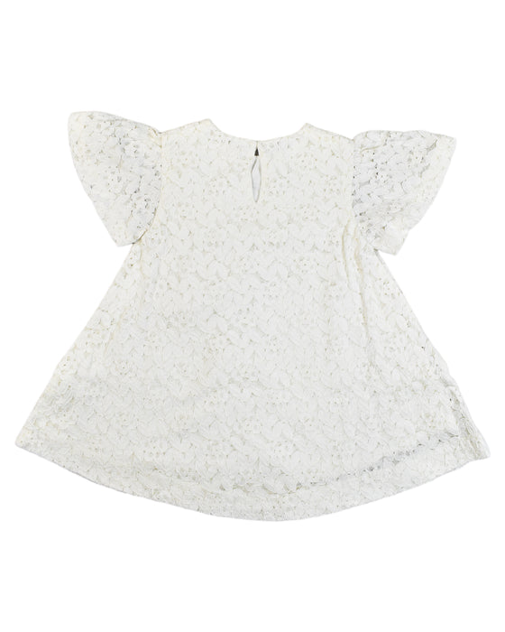 A White Short Sleeve Dresses from Chateau de Sable in size 12-18M for girl. (Back View)