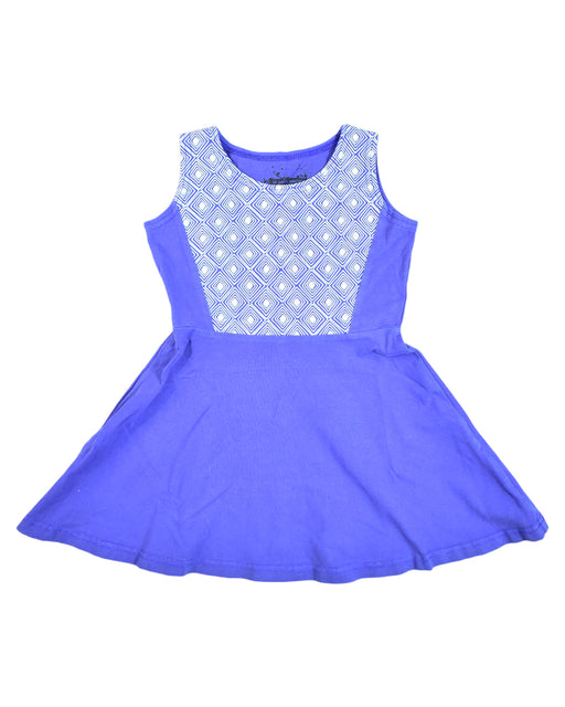 A Blue Sleeveless Dresses from Le Petit Society in size 3T for girl. (Front View)